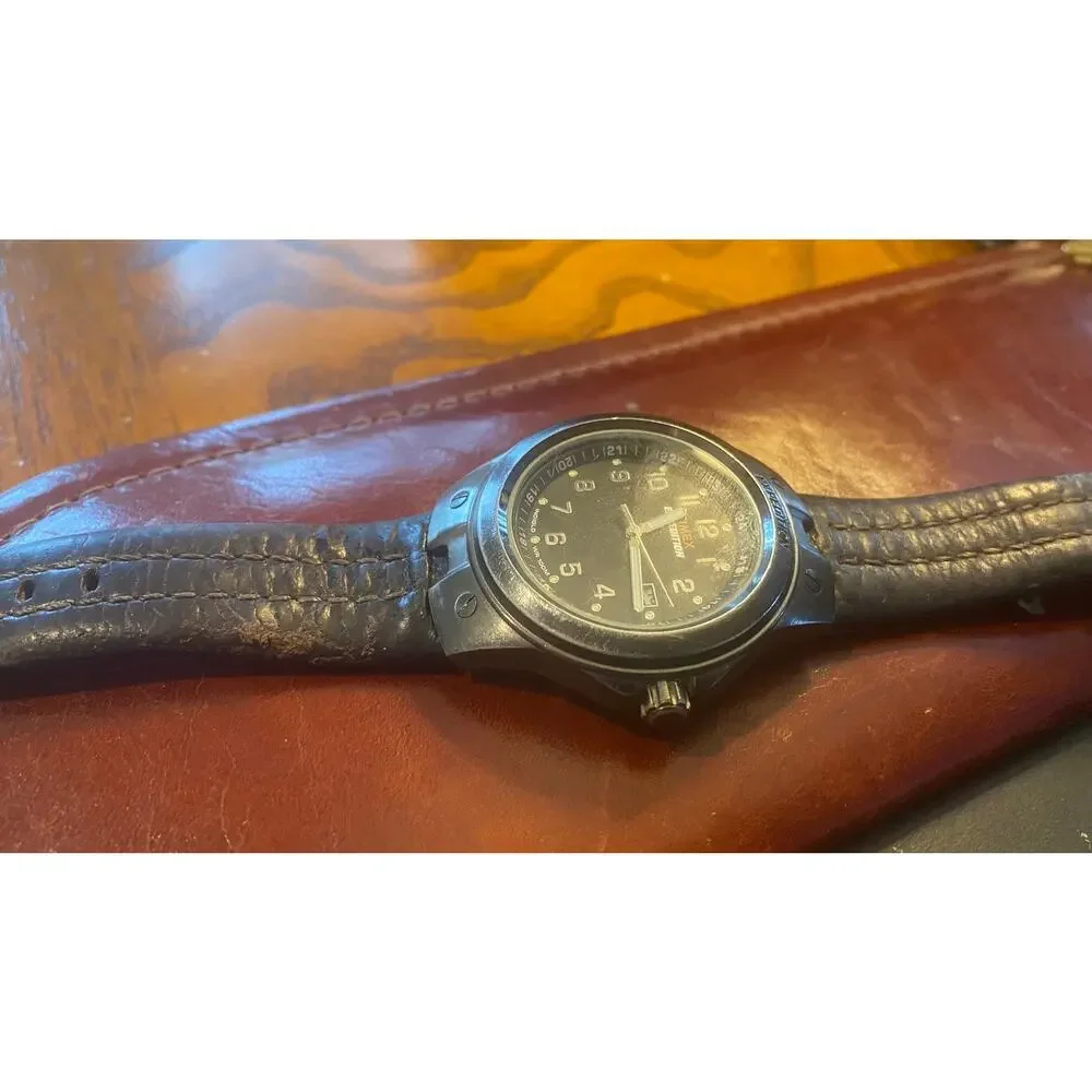 VTG Men's 43mm Gun Metal Tone Timex Expedition Watch, WR 100M, Stainless Case
